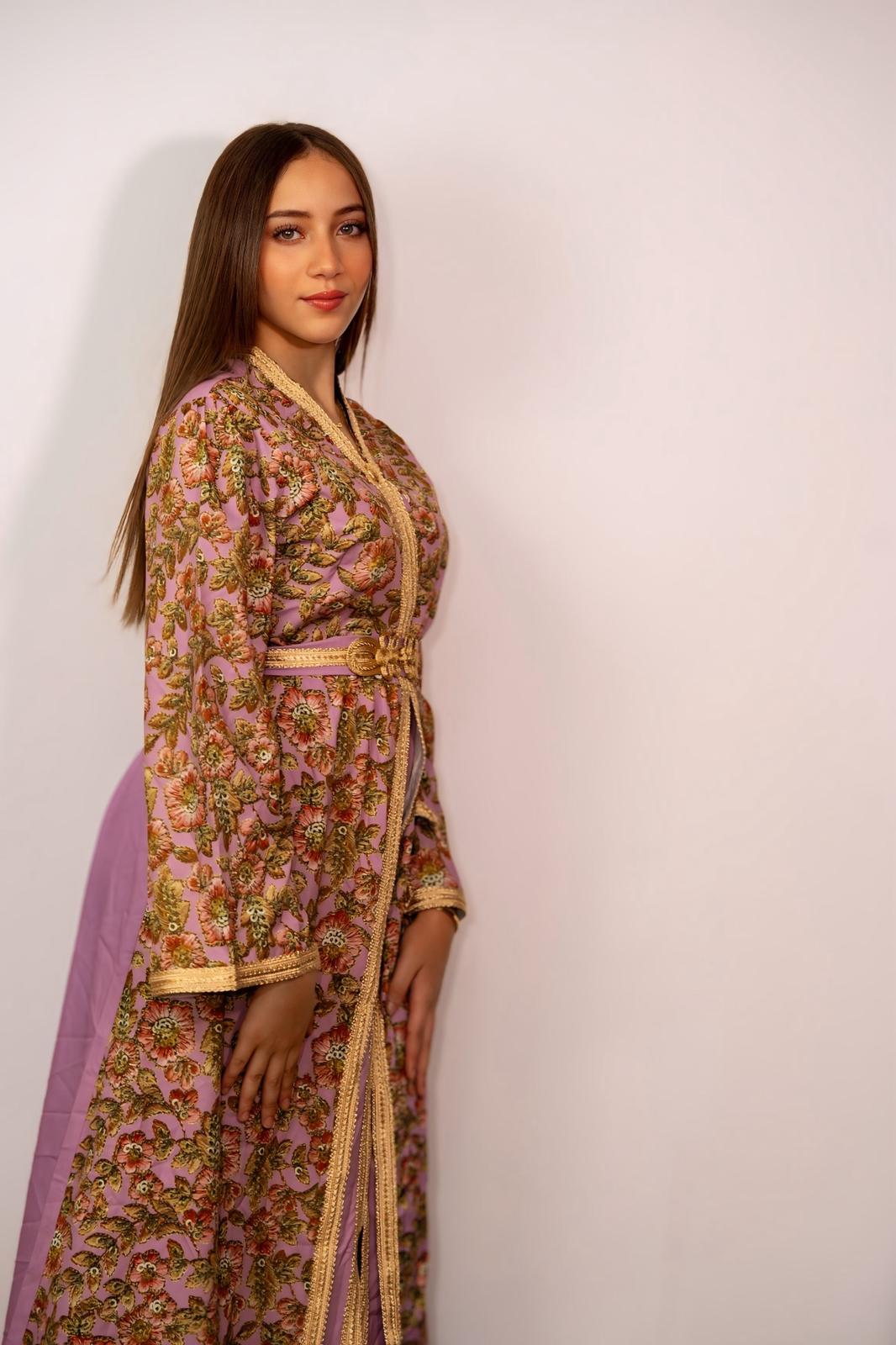 Caftan -Violetto con fiori