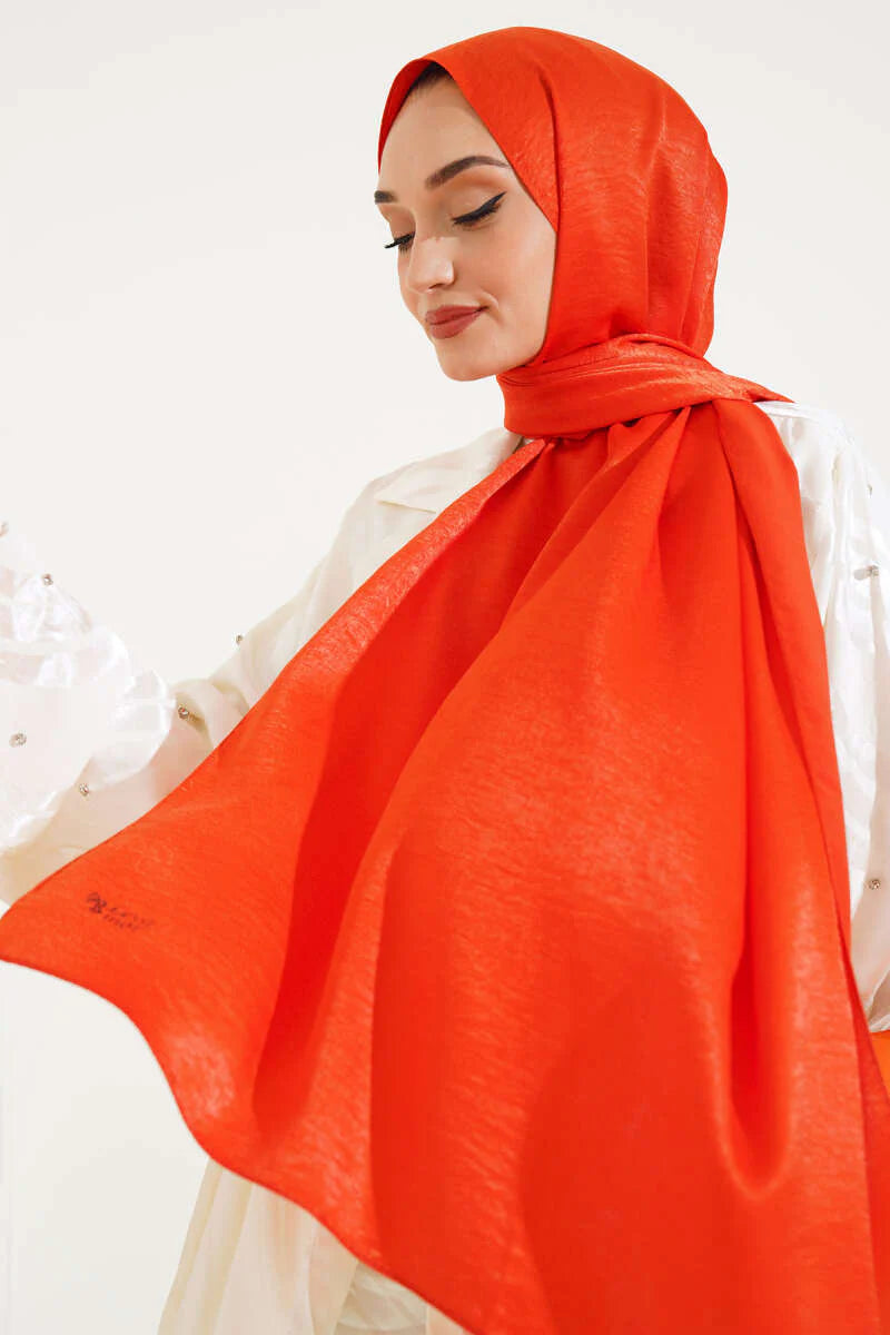 Hijab scintillante arancione