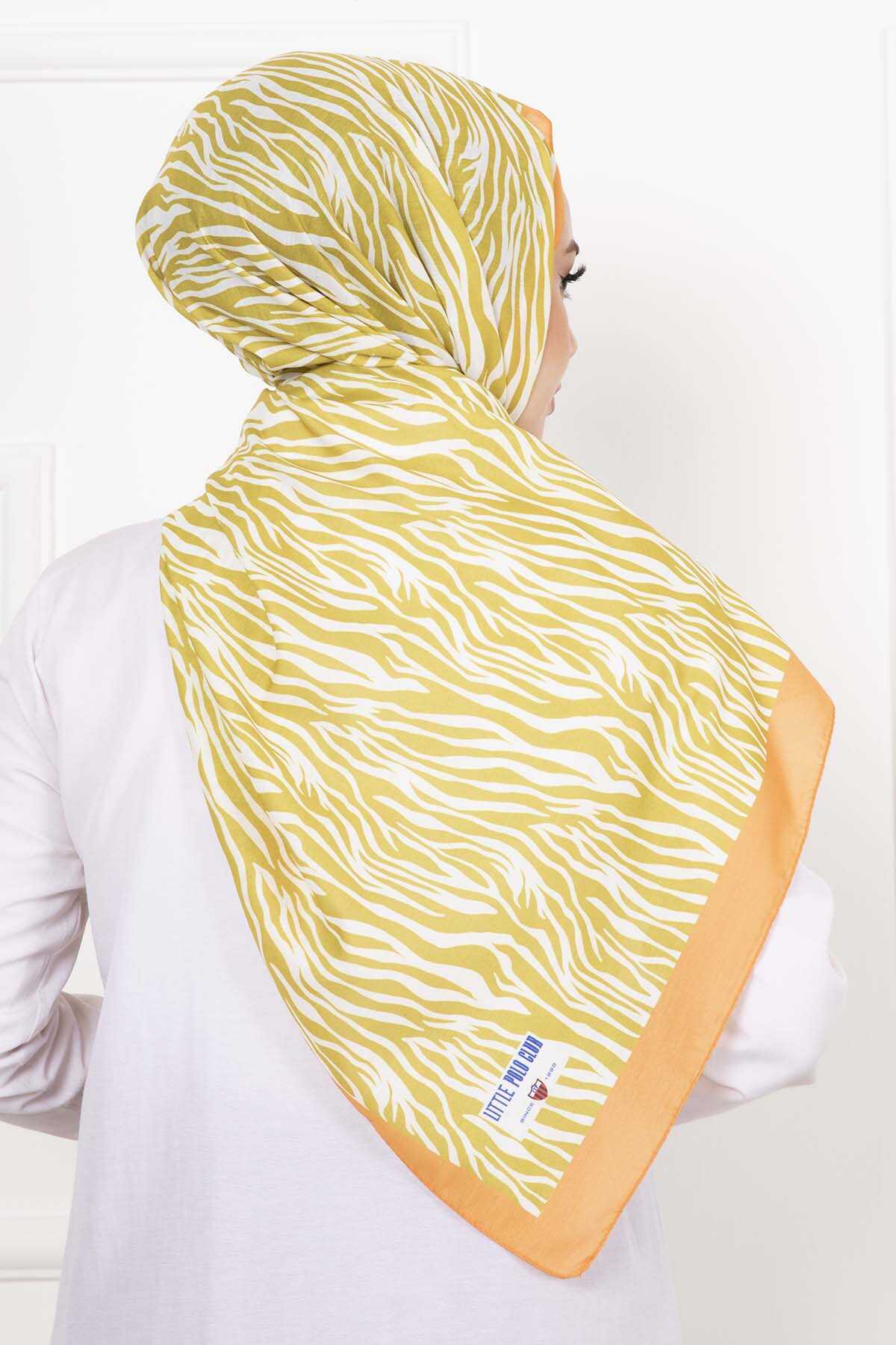 Hijab con motivo zebrato Verde petrolio