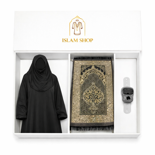 Box Ramadan - (Tappeto da preghiera - Zikirmatik- Set preghiera -Nero