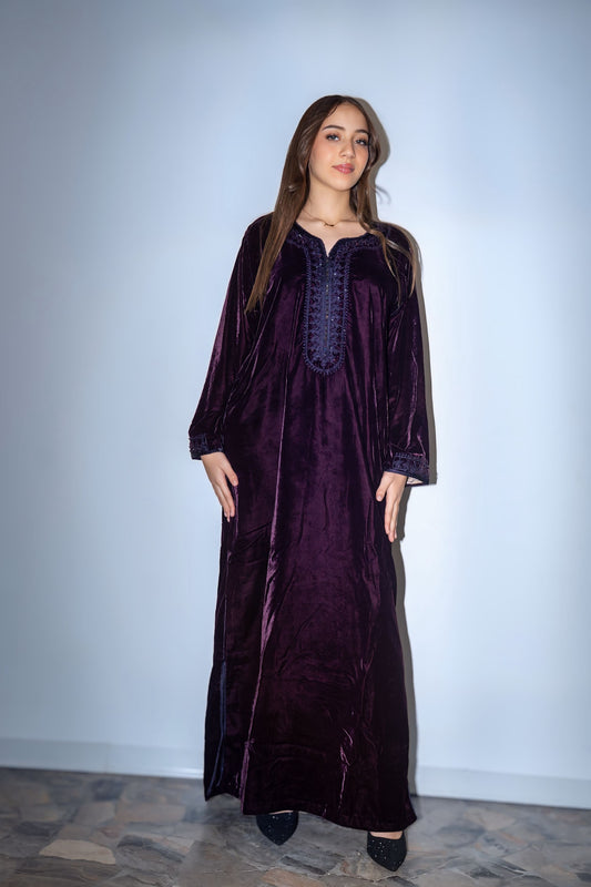 Caftan -Velluto Viola prugna
