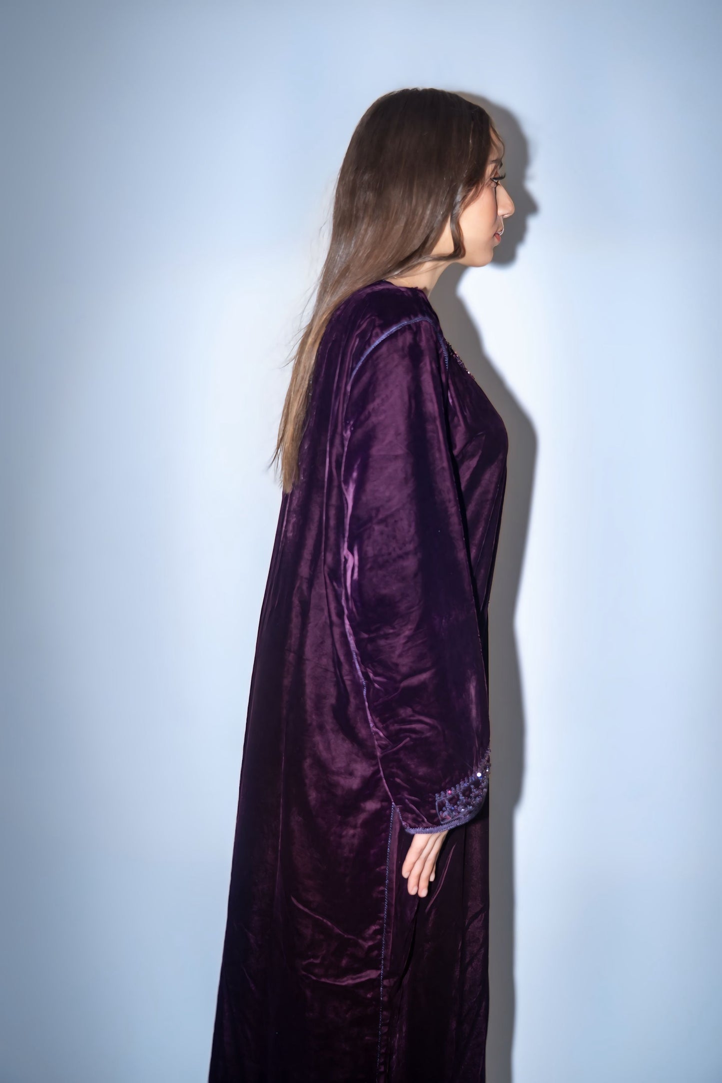 Caftan -Velluto Viola prugna