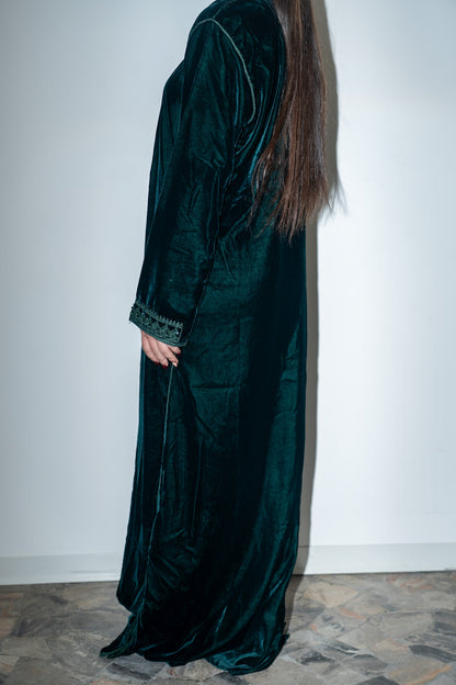 Caftan -Velluto Verde smeraldo