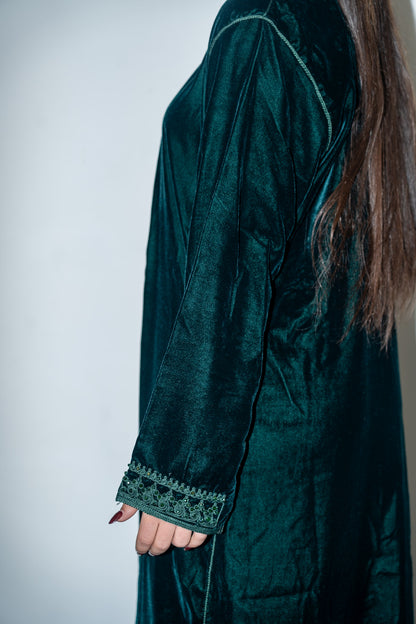Caftan -Velluto Verde smeraldo