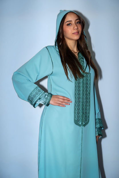 Abaya Azzurro Acqua