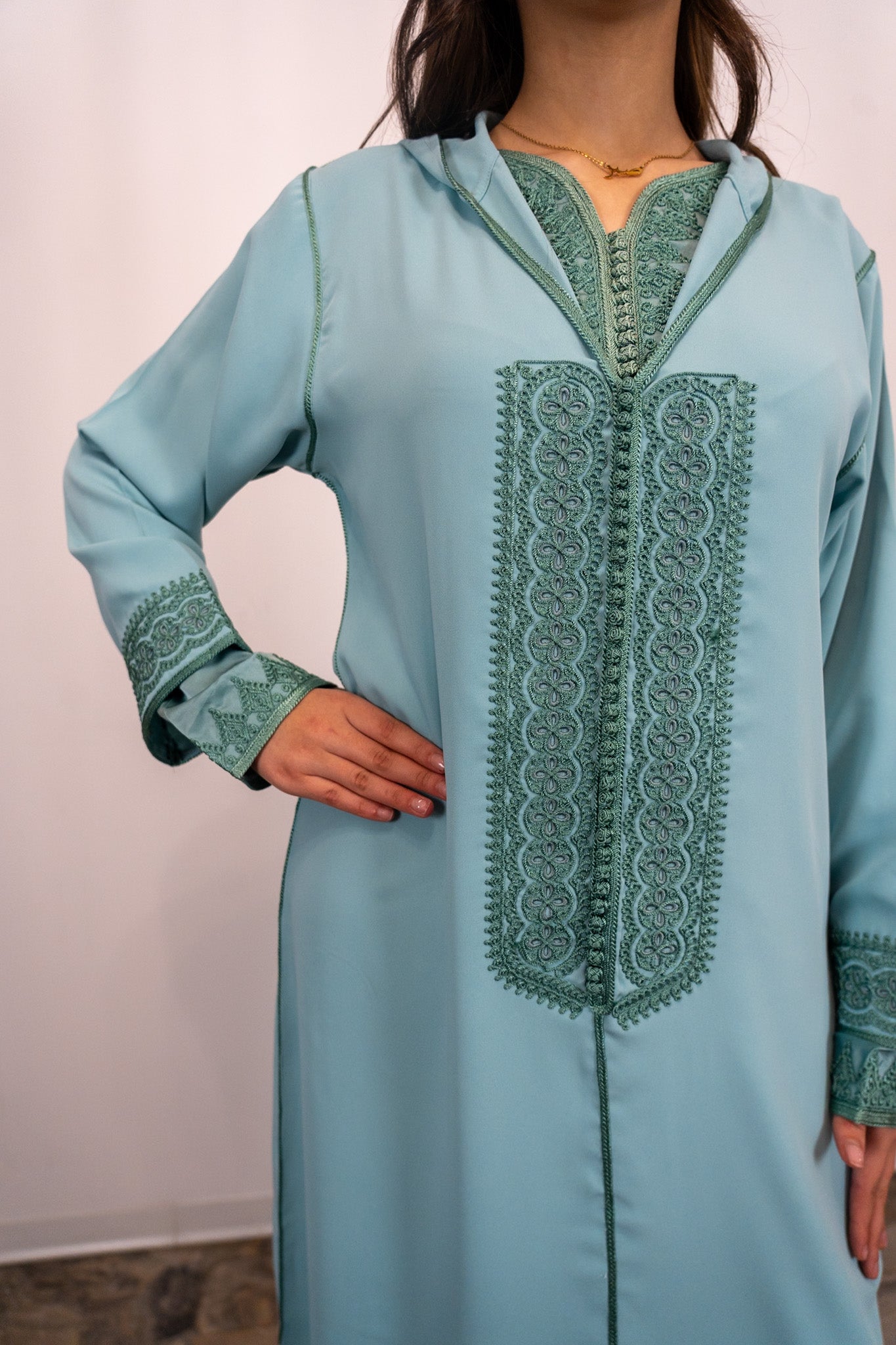 Abaya Azzurro Acqua