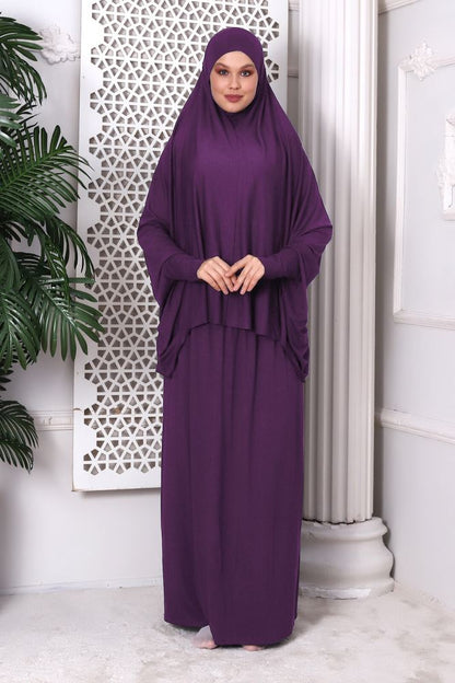 Abito da preghiera pratico in due pezzi - viola