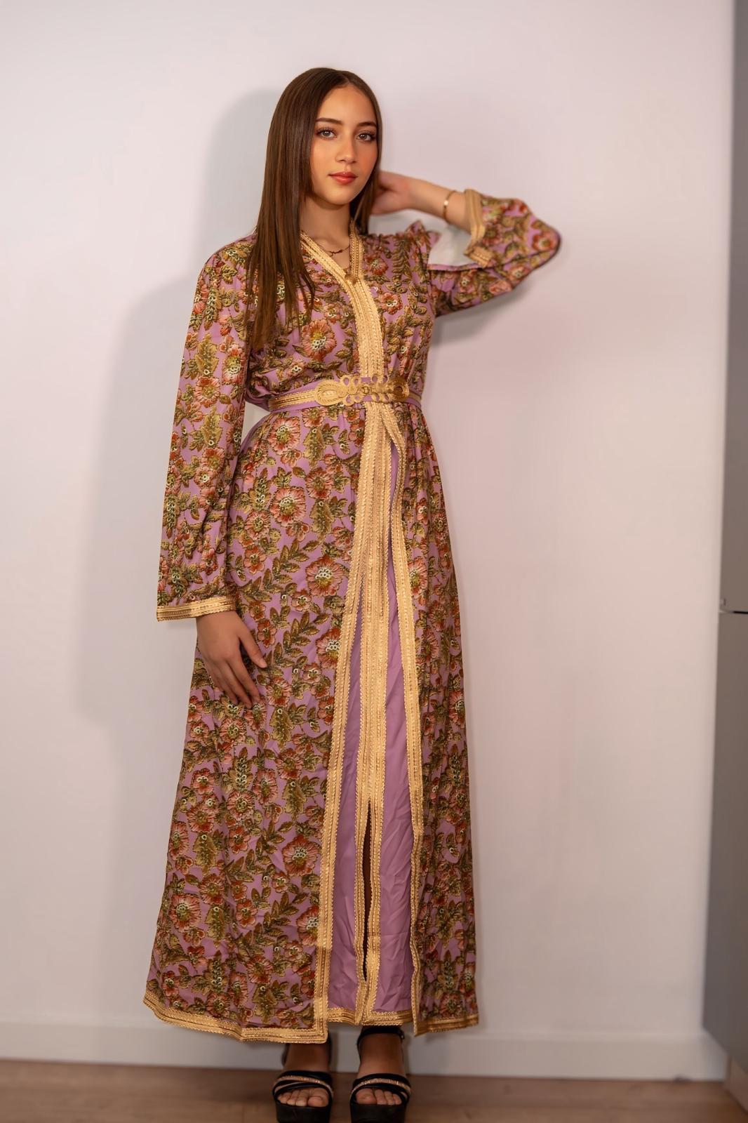 Caftan -Violetto con fiori