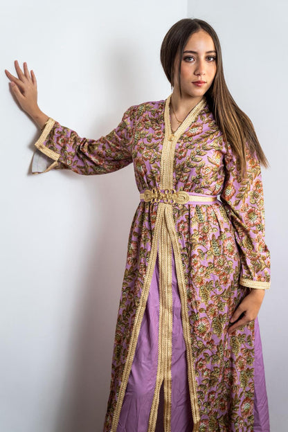 Caftan -Violetto con fiori