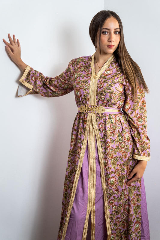 Caftan -Violetto con fiori