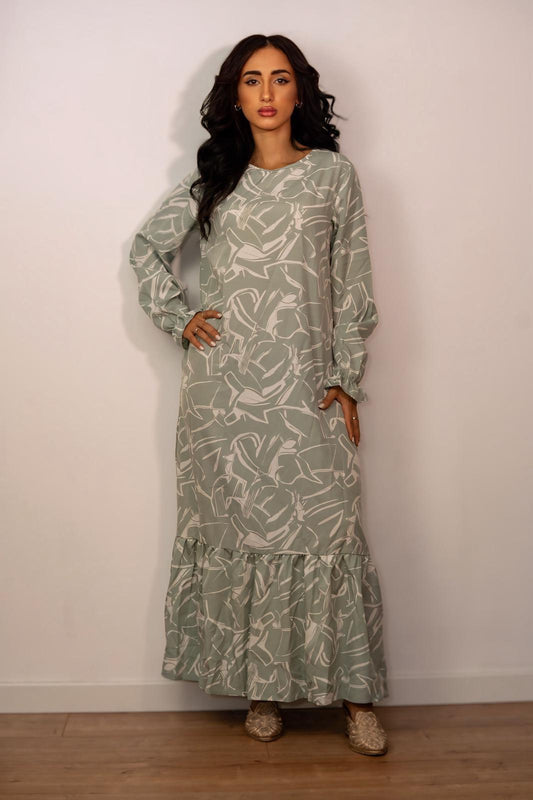 Vesitito lungo -Verde spento