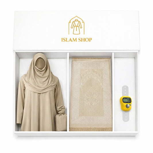 Box Ramadan - (Tappeto da preghiera - Zikirmatik- Set preghiera -Beige