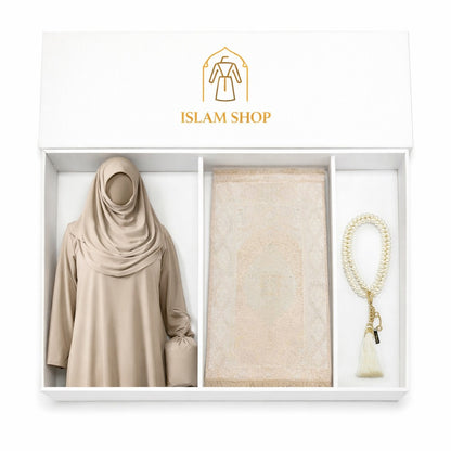 Box Preghiera- (Tappeto da preghiera - Tasbih - Set preghiera - Beige)