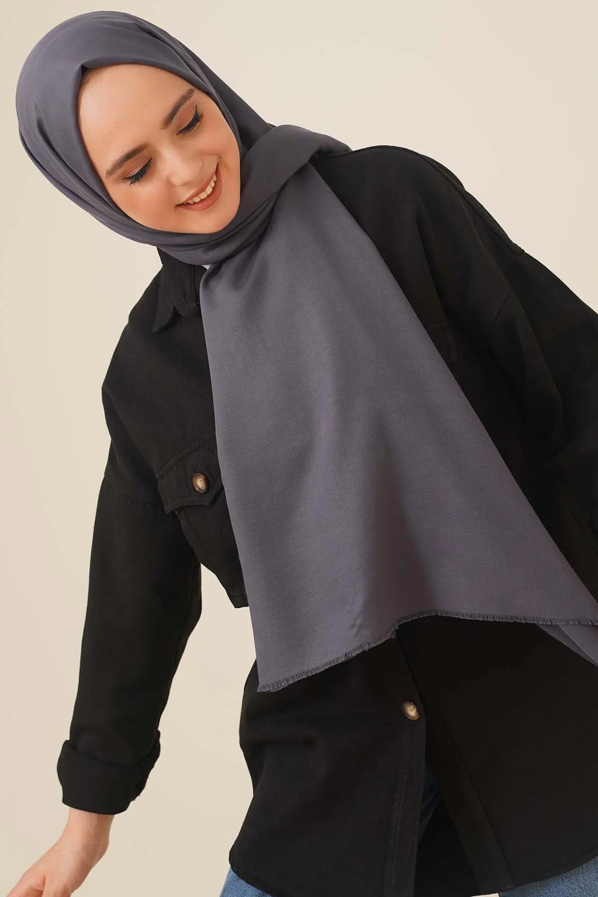 Hijab  di garza di cotone antracite