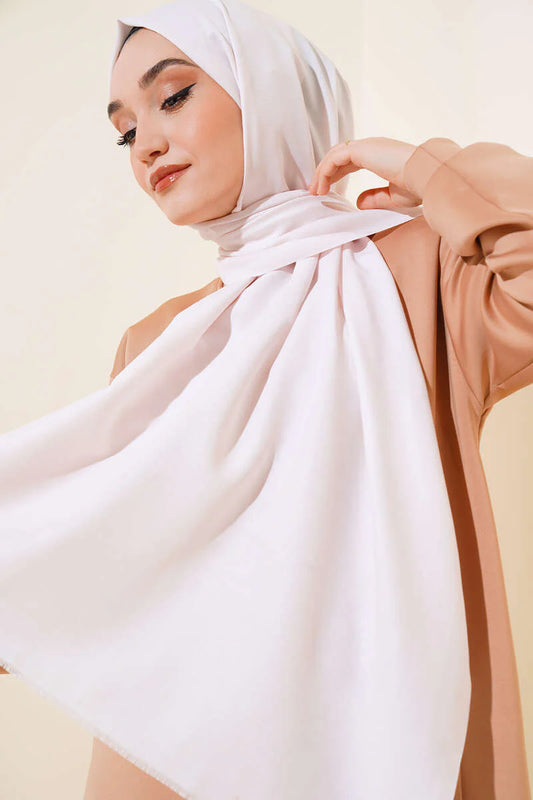 Hijab  in tulle beige sabbia di cotone