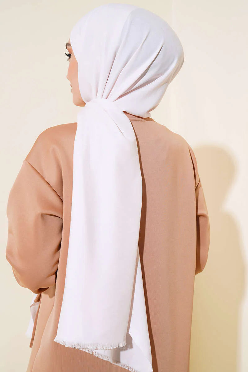 Hijab  in tulle beige sabbia di cotone