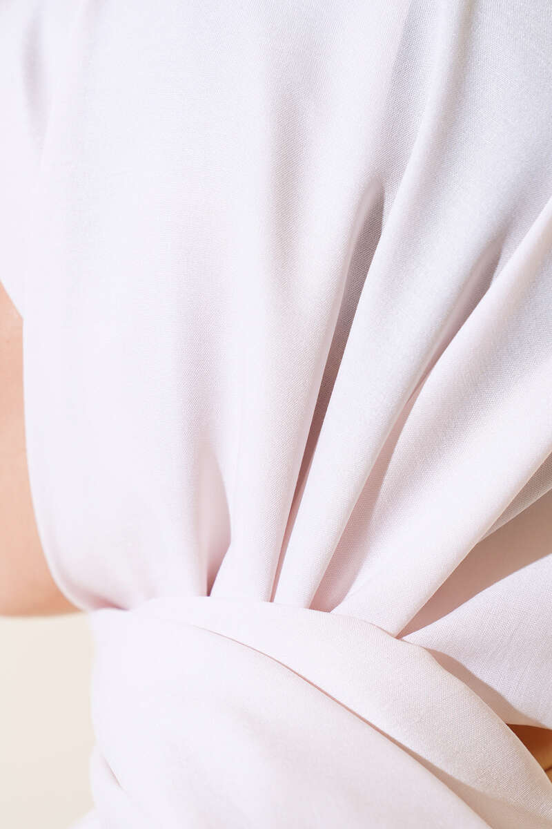 Hijab  in tulle beige sabbia di cotone