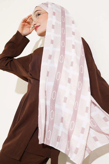 Hijab Krash in bambù fantasia beige