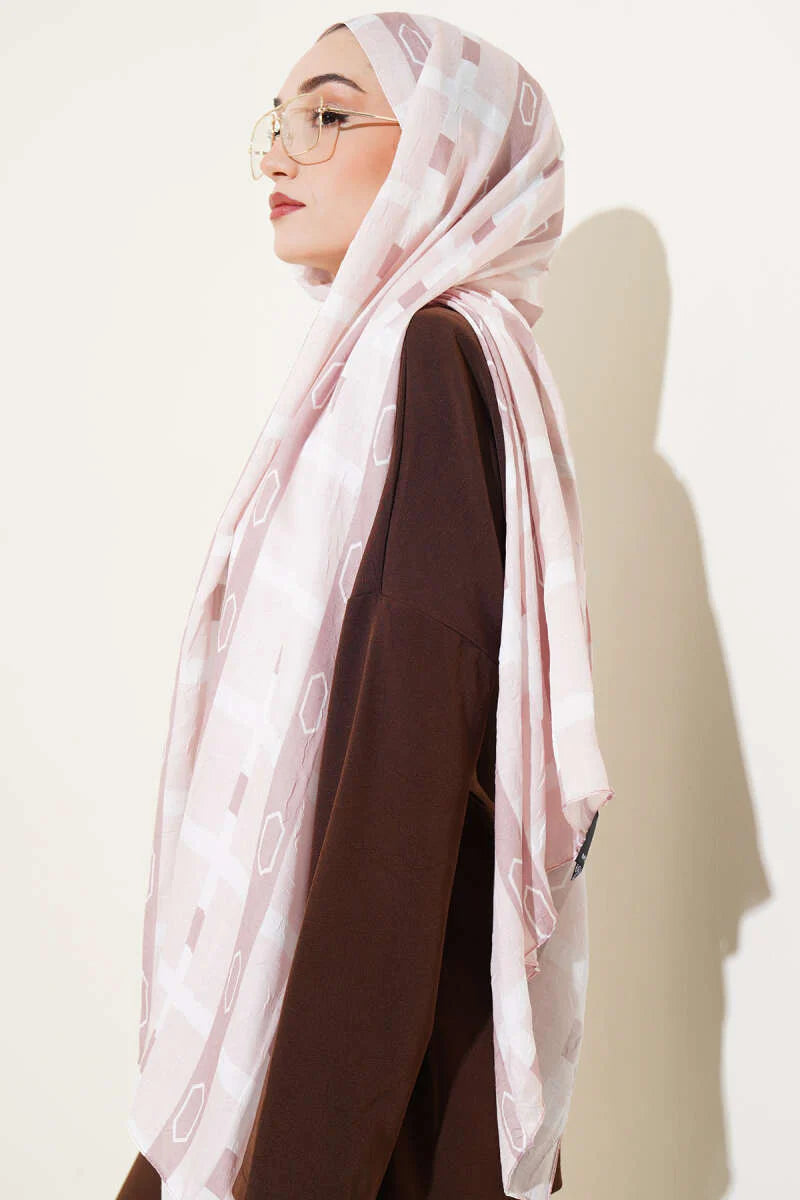 Hijab Krash in bambù fantasia beige
