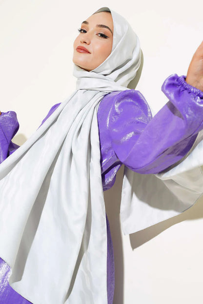 Hijab jacquard con motivo vivace blu tenue