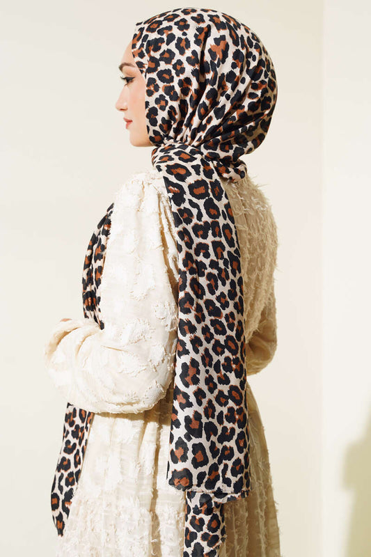 Hijab Fantasia Leopardata Marrone