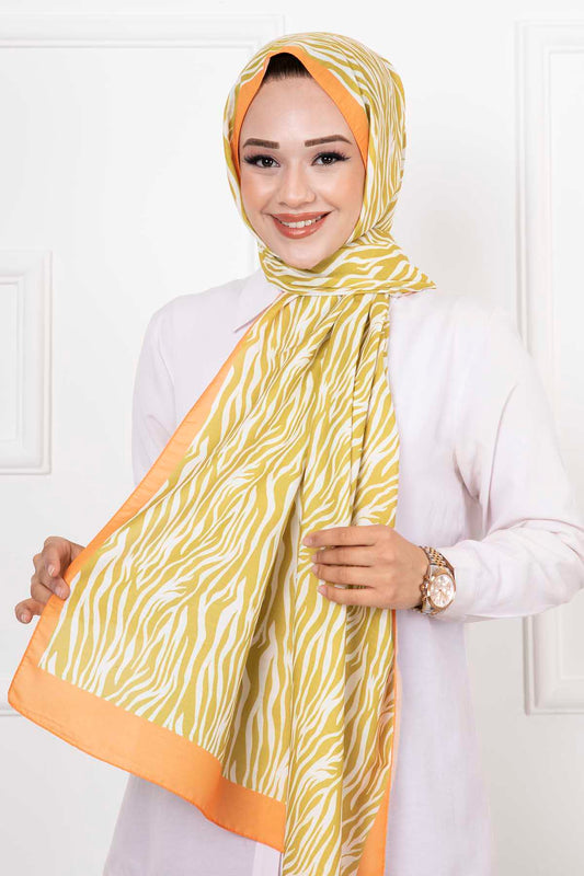 Hijab con motivo zebrato Verde petrolio