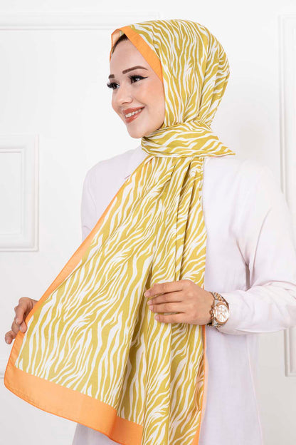 Hijab con motivo zebrato Verde petrolio