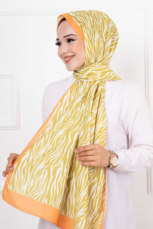 Hijab con motivo zebrato Verde petrolio