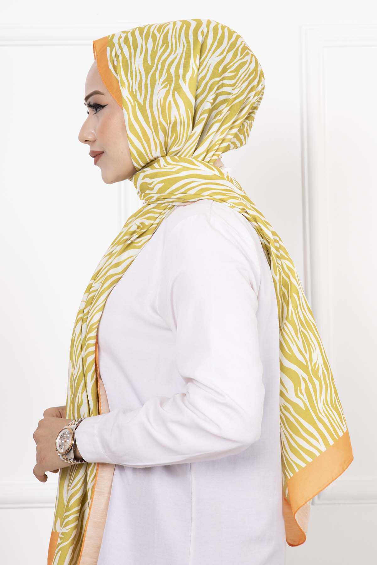 Hijab con motivo zebrato Verde petrolio
