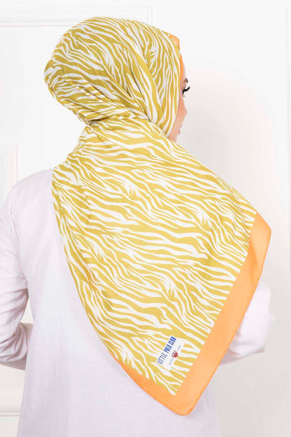 Hijab con motivo zebrato Verde petrolio